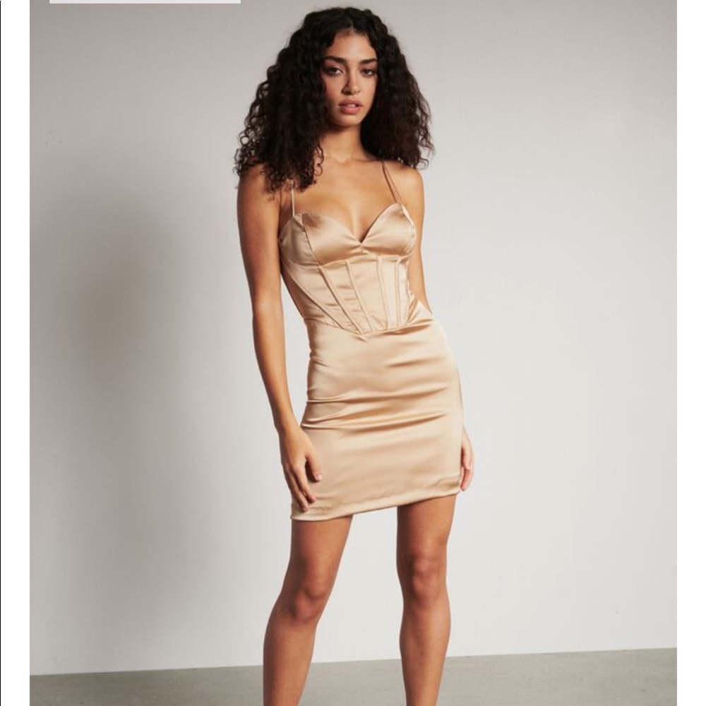 Dynamite Clothing Corset Satin Dress